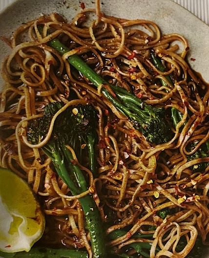 Golden syrup and broccoli noodles 
