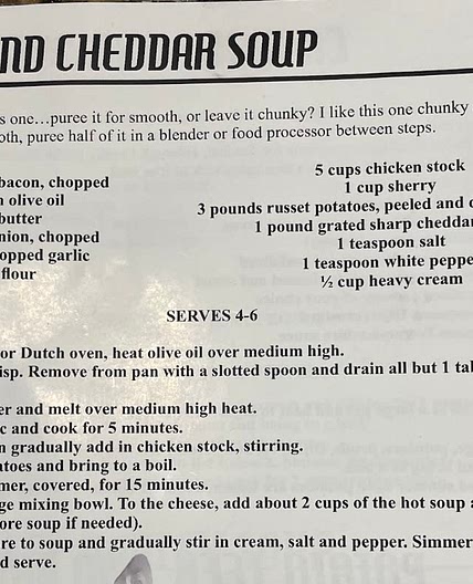 Potato Cheddar Soup