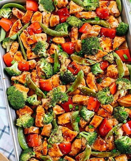Sheet Pan Sesame Chicken (or Tofu) and Veggies
