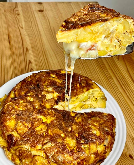 Cheese and Bacon stuffed Tortilla de Patatas 