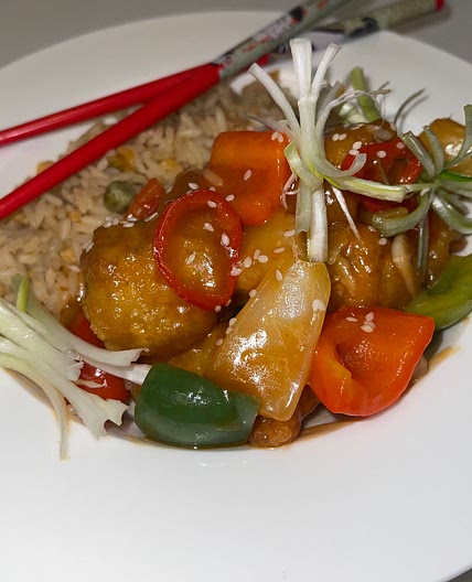 Spicy Sweet and Sour Chicken Bowl 