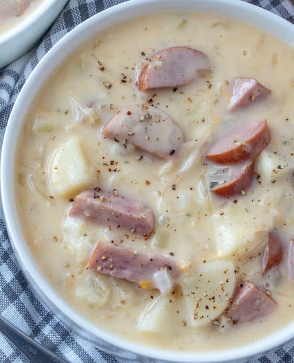 Creamy Sausage, Potato And Sauerkraut Soup