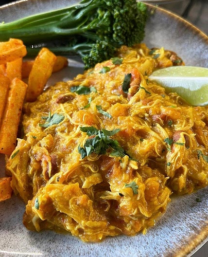 Brazilian style coconut chicken curry
