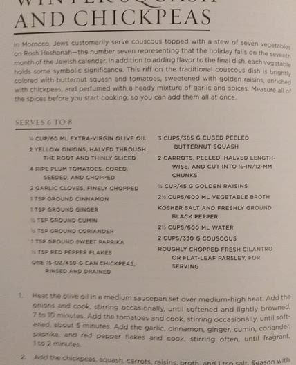 Couscous with winter squash and chickpeas
