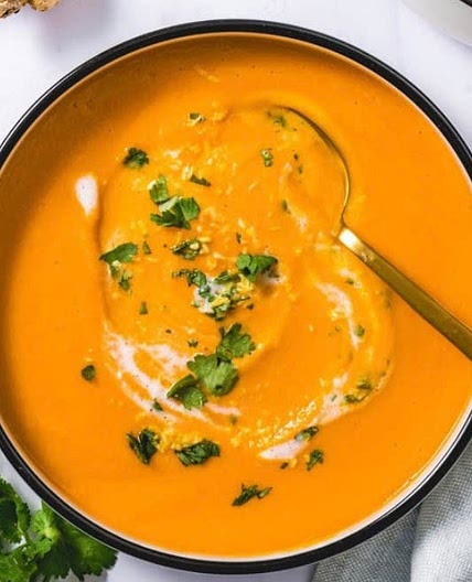 Creamy Thai Carrot Soup with Basil