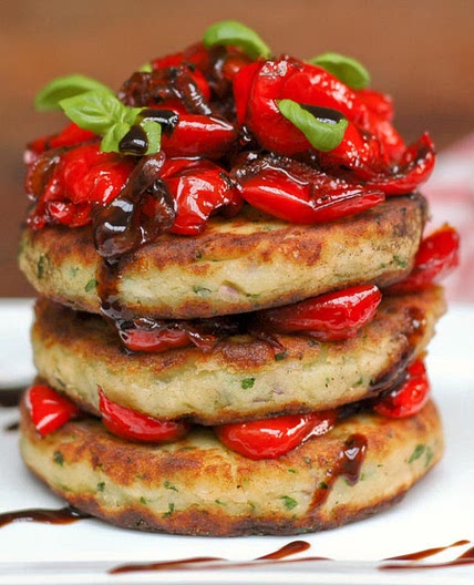 My favourite Potato Cakes with Pepper Salsa