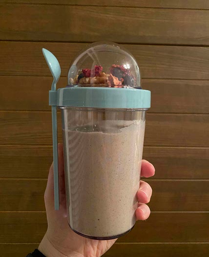 Mixed Chocolate-Peanut butter Overnight Oats
