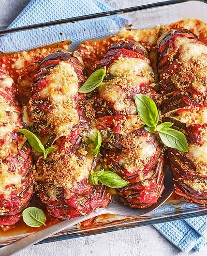 Hasselback Eggplant Parm