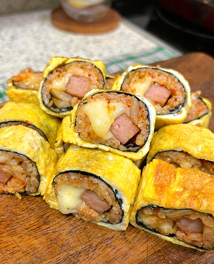 Cheesy Egg Spam Rolls