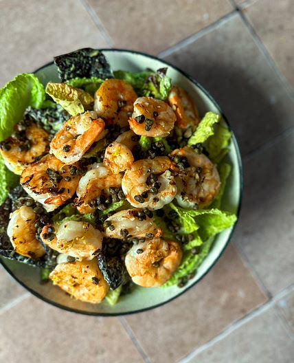 Quick Avocado Shrimp Caesar
