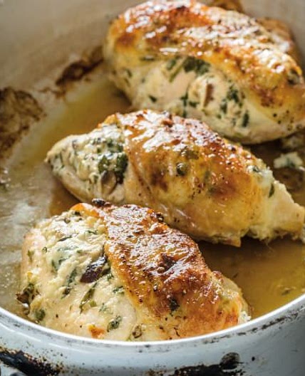 Chicken Breasts Stuffed with Mushrooms and Ricotta