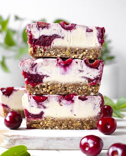 No Bake Picota Cherry Cheesecake Bars