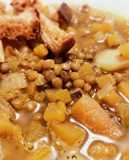 Soup - Pumpkin and lentils with paprika and curry