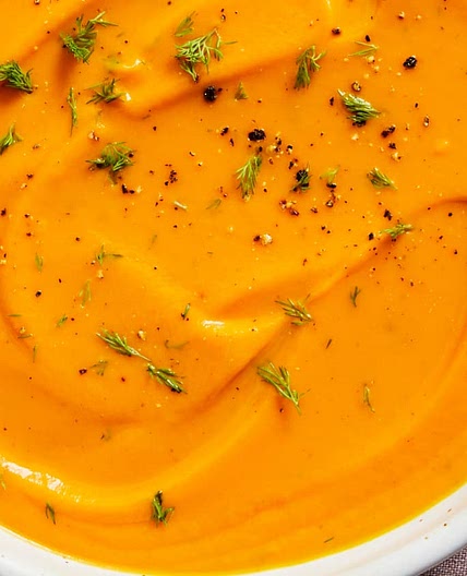 Creamy Carrot Soup with Lemon and Dill
