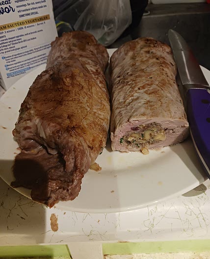 Walnut Stuffed Pork Tenderloin