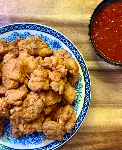 Popcorn Chicken with BBQ Sauce