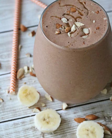 Creamy Chunky Monkey Protein Shake With Caramel