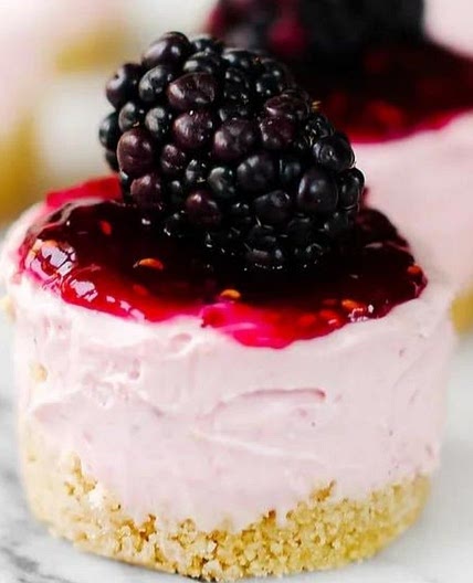 No Bake Mini Blackberry Cheesecakes Recipe