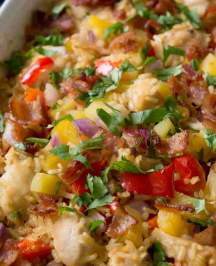 Pineapple Chicken Rice Casserole