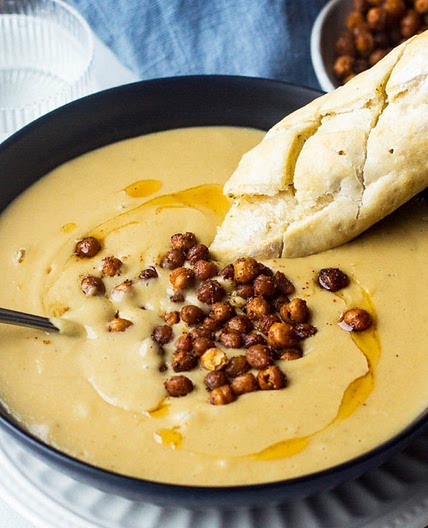 Roasted Garlic Chickpea Soup