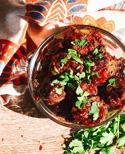 Vegan Barbeque Meatballs