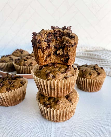 Dairy Free Banana Chocolate Chip Muffins