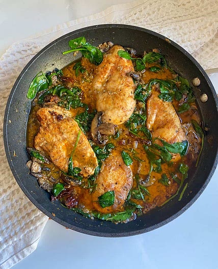 One Pan Chicken and Mushrooms