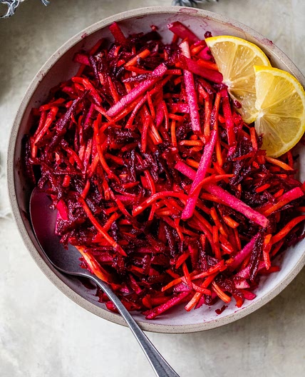 Raw Beet Salad with Apples and Carrots