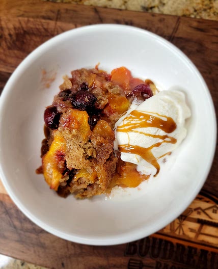 Peach and Cherry Cobbler