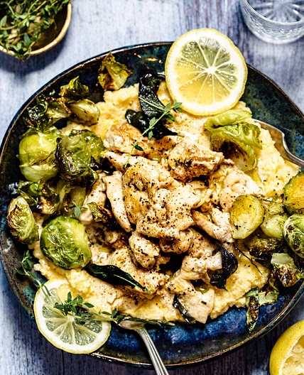 Creamy Sage Butter Chicken and Polenta