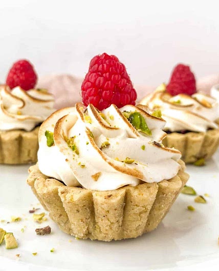 Raspberry Tartlets with Pistachio Crust