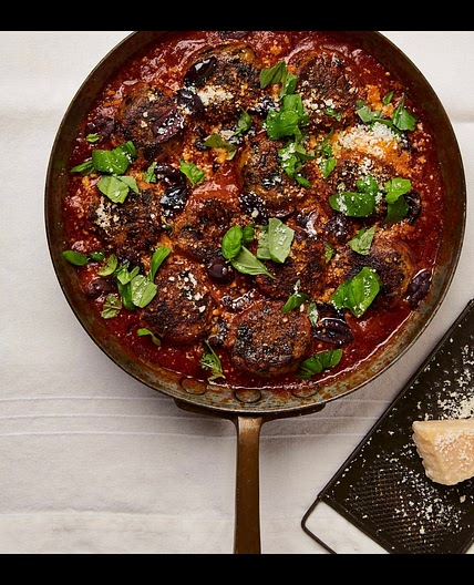 Aubergine and ricotta dumplings in tomato sauce