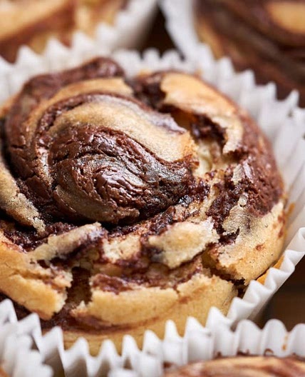Muffin à la pâte à tartiner