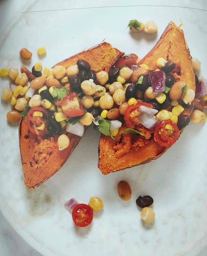 Loaded sweet potatoes