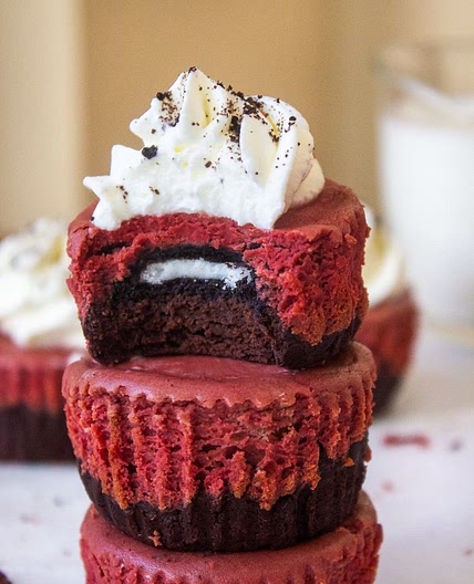 Mini Red Velvet Oreo Cheesecakes
