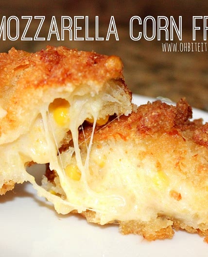 ~Fried Mozzarella Corn Fritters!