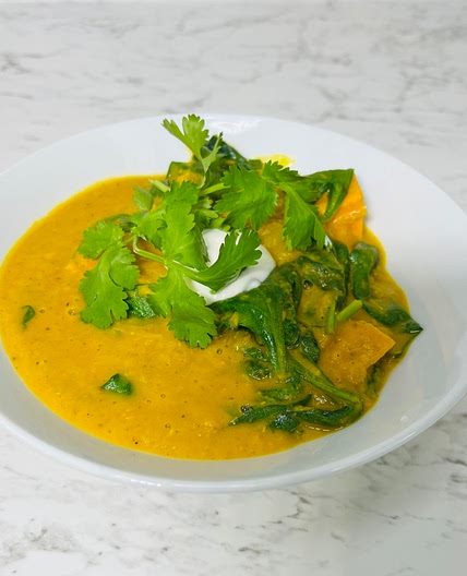Lentil and sweet potato curry