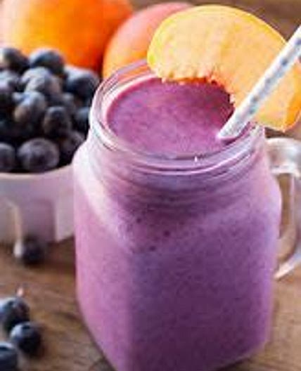 Peach Blueberry Fruit Smoothie