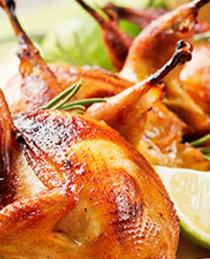 Roasted Quail with Grapes and Chestnuts