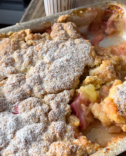 Rhubarb + Apple Cobbler