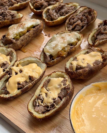 Philly Cheesesteak Potato Skins 