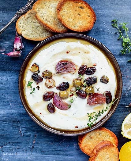 Whipped Honey Feta Dip with Texas Olive Oil