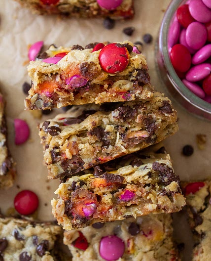 Valentine's Day Monster Cookie Bars