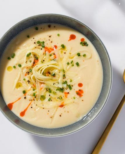 Creamy, Garlicky Cauliflower and Cheddar Soup