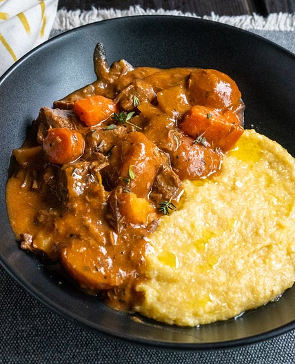 Italian Beef Stew over Creamy Polenta — San Gennaro
