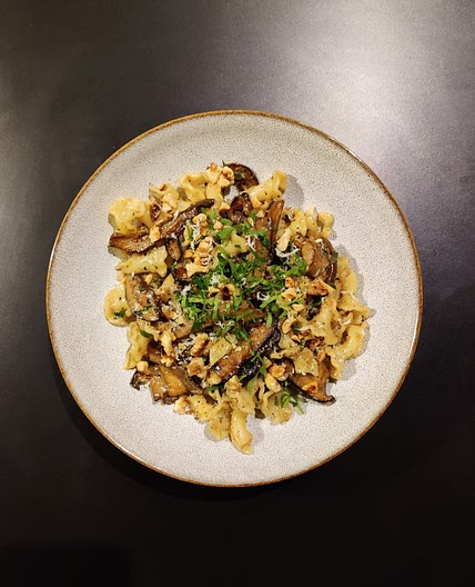 Campanelle with shrooms