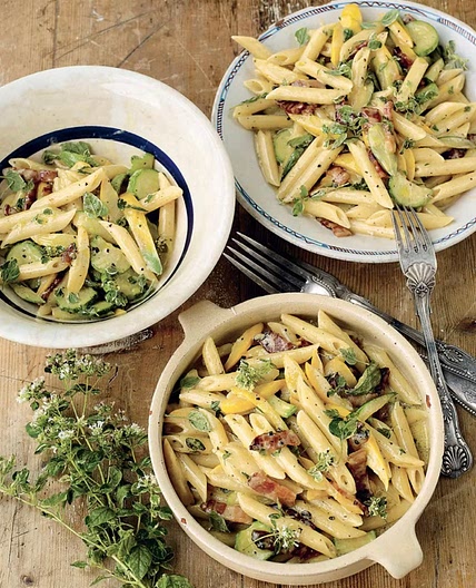 Courgette carbonara 