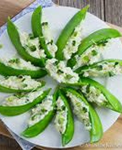 Chicken Stuffed Snow Peas