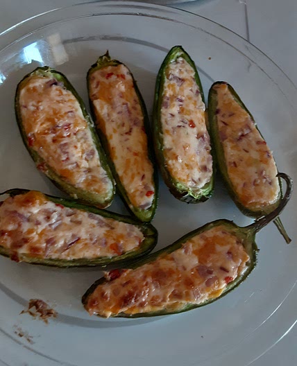 Jalapeno Poppers with Scorpion and Habanero Cheese filling - kinda keto appetizer