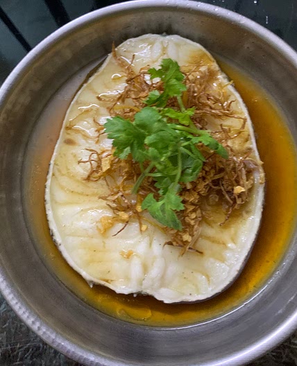 Steam Cod Fish in Ginger Garlic Sauce 